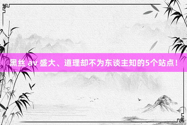 黑丝 av 盛大、道理却不为东谈主知的5个站点！