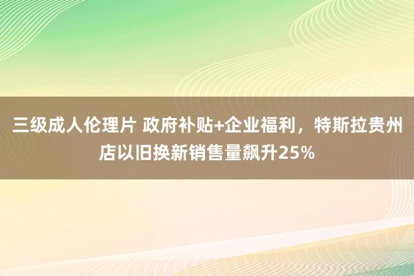 三级成人伦理片 政府补贴+企业福利，特斯拉贵州店以旧换新销售量飙升25%