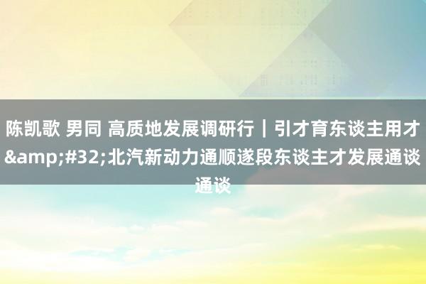 陈凯歌 男同 高质地发展调研行｜引才育东谈主用才&#32;北汽新动力通顺遂段东谈主才发展通谈