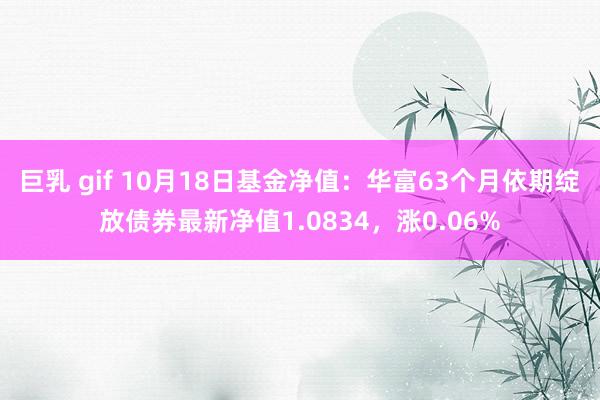 巨乳 gif 10月18日基金净值：华富63个月依期绽放债券最新净值1.0834，涨0.06%