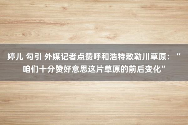 婷儿 勾引 外媒记者点赞呼和浩特敕勒川草原：“咱们十分赞好意思这片草原的前后变化”