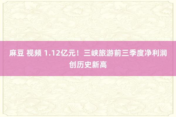 麻豆 视频 1.12亿元！三峡旅游前三季度净利润创历史新高