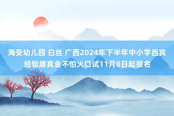 海安幼儿园 白丝 广西2024年下半年中小学西宾经验磨真金不怕火口试11月8日起报名