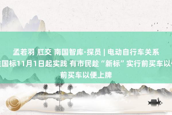 孟若羽 肛交 南国智库·探员 | 电动自行车关系强制性国标11月1日起实践 有市民趁“新标”实行前买车以便上牌