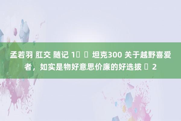 孟若羽 肛交 随记 1️⃣坦克300 关于越野喜爱者，如实是物好意思价廉的好选拔 ​2