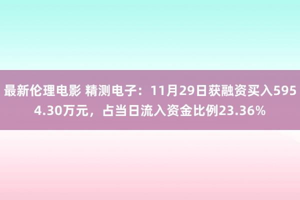 最新伦理电影 精测电子：11月29日获融资买入5954.30万元，占当日流入资金比例23.36%