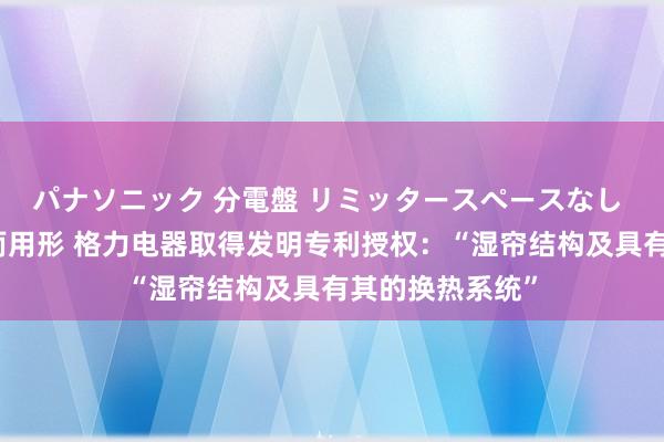 パナソニック 分電盤 リミッタースペースなし 露出・半埋込両用形 格力电器取得发明专利授权：“湿帘结构及具有其的换热系统”