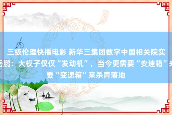 三级伦理快播电影 新华三集团数字中国相关院实施副院长岳鹏：大模子仅仅“发动机”，当今更需要“变速箱”来杀青落地