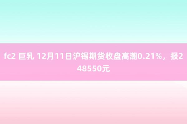 fc2 巨乳 12月11日沪锡期货收盘高潮0.21%，报248550元