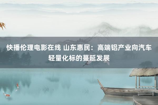 快播伦理电影在线 山东惠民：高端铝产业向汽车轻量化标的蔓延发展