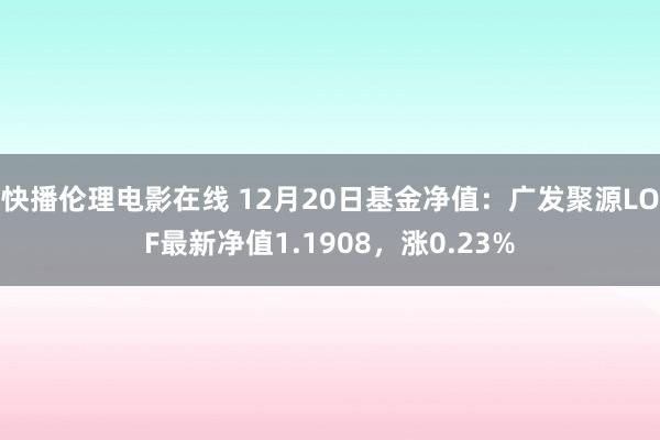 快播伦理电影在线 12月20日基金净值：广发聚源LOF最新净值1.1908，涨0.23%