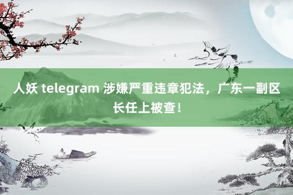 人妖 telegram 涉嫌严重违章犯法，广东一副区长任上被查！