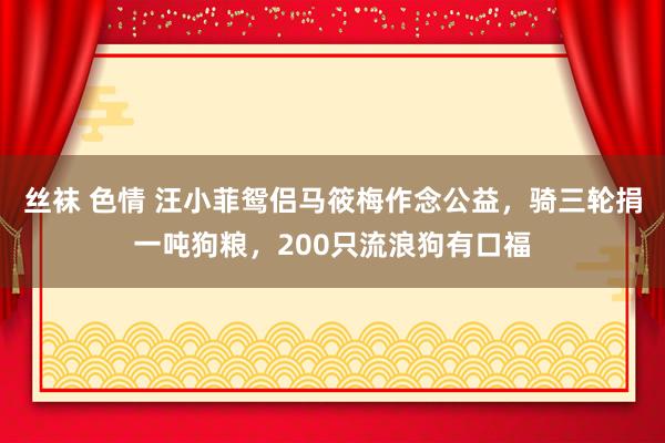 丝袜 色情 汪小菲鸳侣马筱梅作念公益，骑三轮捐一吨狗粮，200只流浪狗有口福