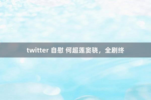 twitter 自慰 何超莲窦骁，全剧终