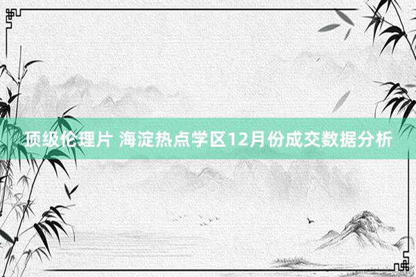 顶级伦理片 海淀热点学区12月份成交数据分析