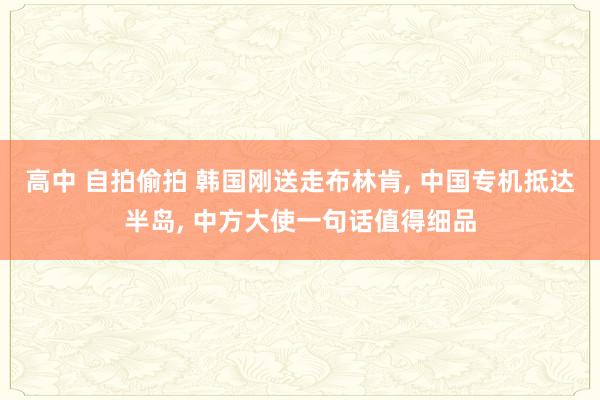 高中 自拍偷拍 韩国刚送走布林肯， 中国专机抵达半岛， 中方大使一句话值得细品